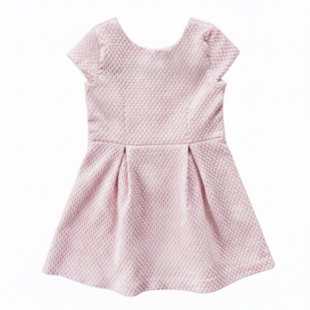 Catimini Girls Size 7 (122) Pink Cap Sleeve Dress With Silver Thread Accent EUC!